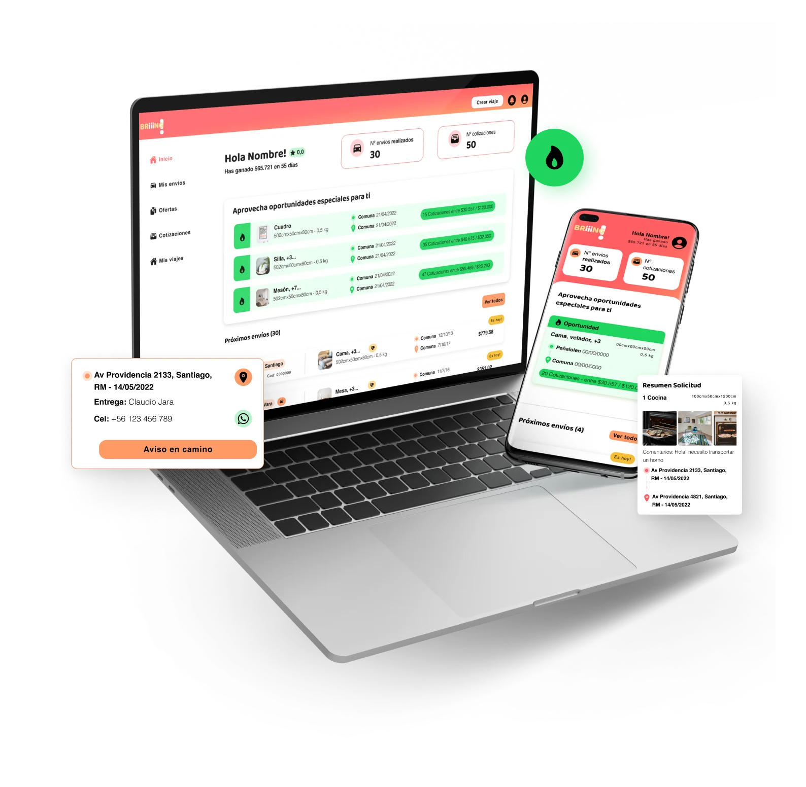 Computadora con interfaz de Briiing